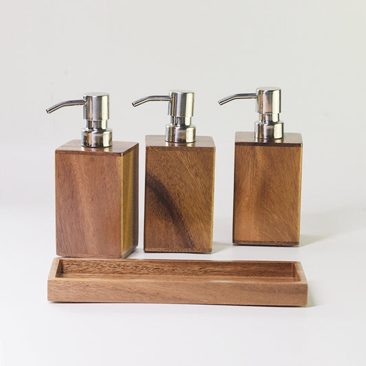 Maison Calméa — Walnut Wood Soap & Lotion Dispenser