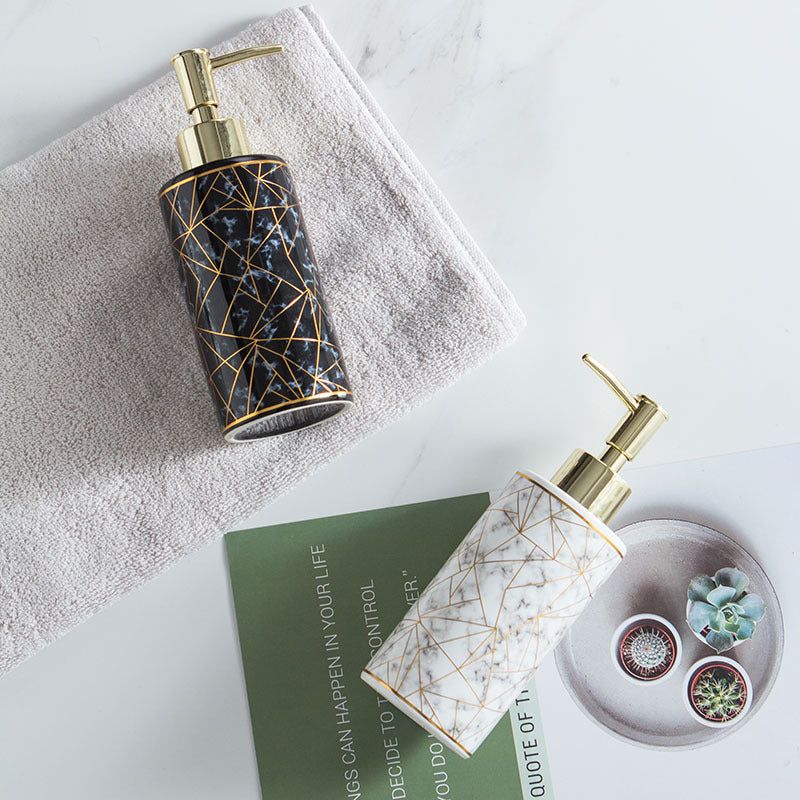 Maison Calméa “Marble Essence” — Ceramic Lotion & Shampoo Dispenser