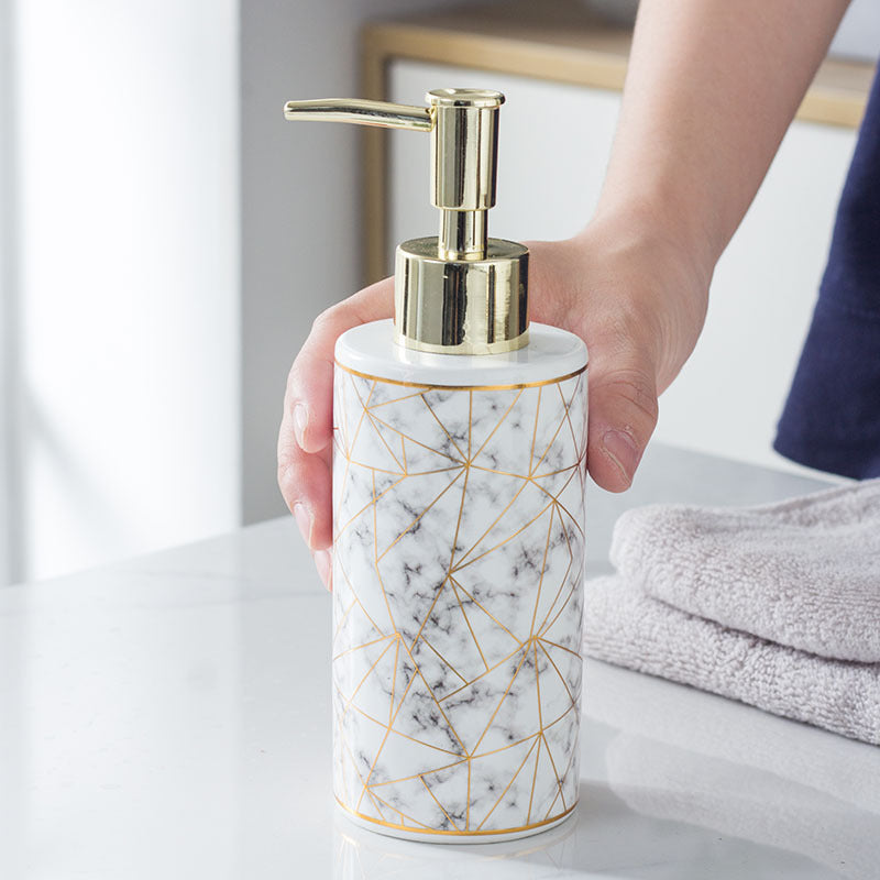 Maison Calméa “Marble Essence” — Ceramic Lotion & Shampoo Dispenser