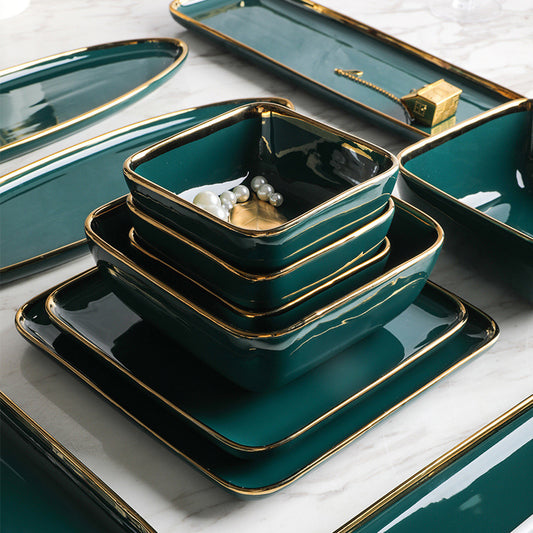 Elegant porcelain dishware set designed for modern and cozy dining experiences.