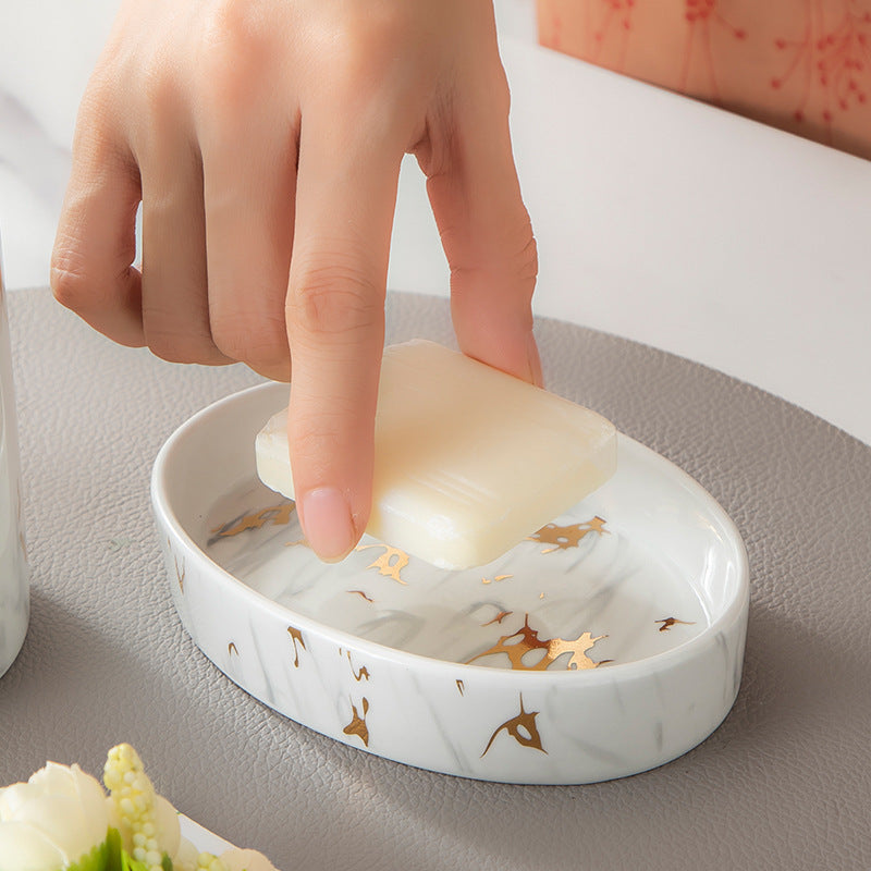 Maison Calméa “Épure” — 4-Piece Marble Ceramic Bathroom Set