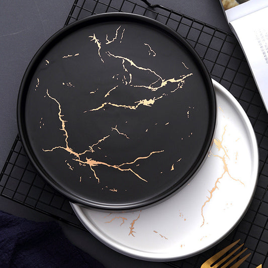 Maison Calméa “Nordic Marble” — Elegant Porcelain Plate